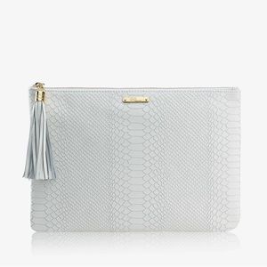 Gigi New York ALL IN ONE BAG, Gray Embossed Python Leather
